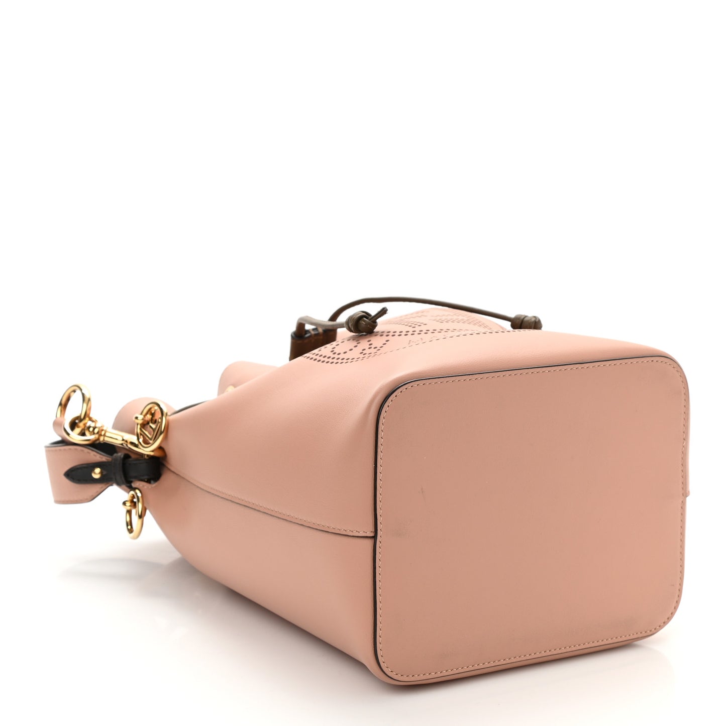Vitello Grace F is Fendi Stamp Patch Perforated Small Mon Tresor Bucket Bag Rosa Bourbon