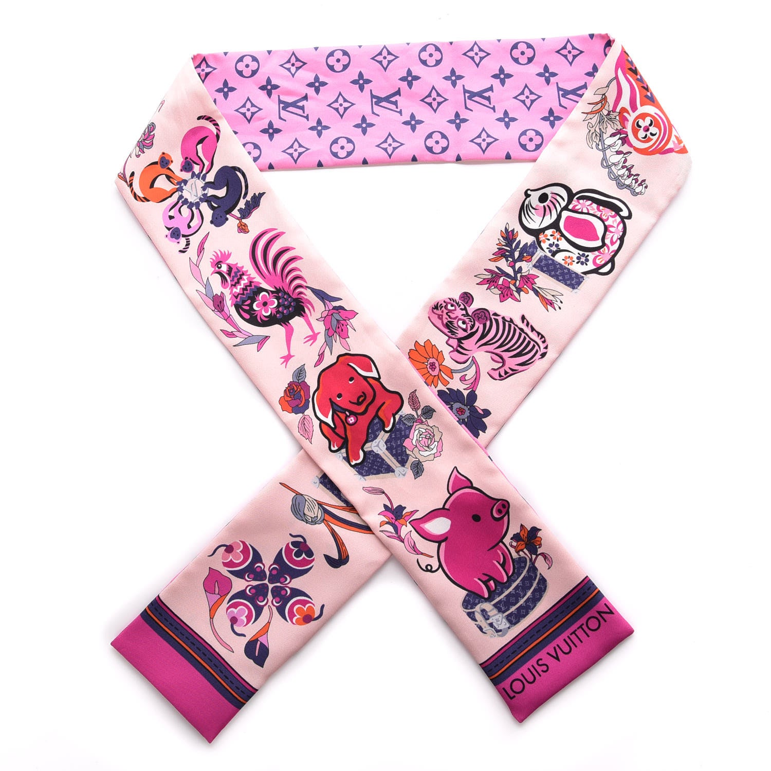 Louis Vuitton Silk Monogram Superstition Bandeau Rose 1 of 6