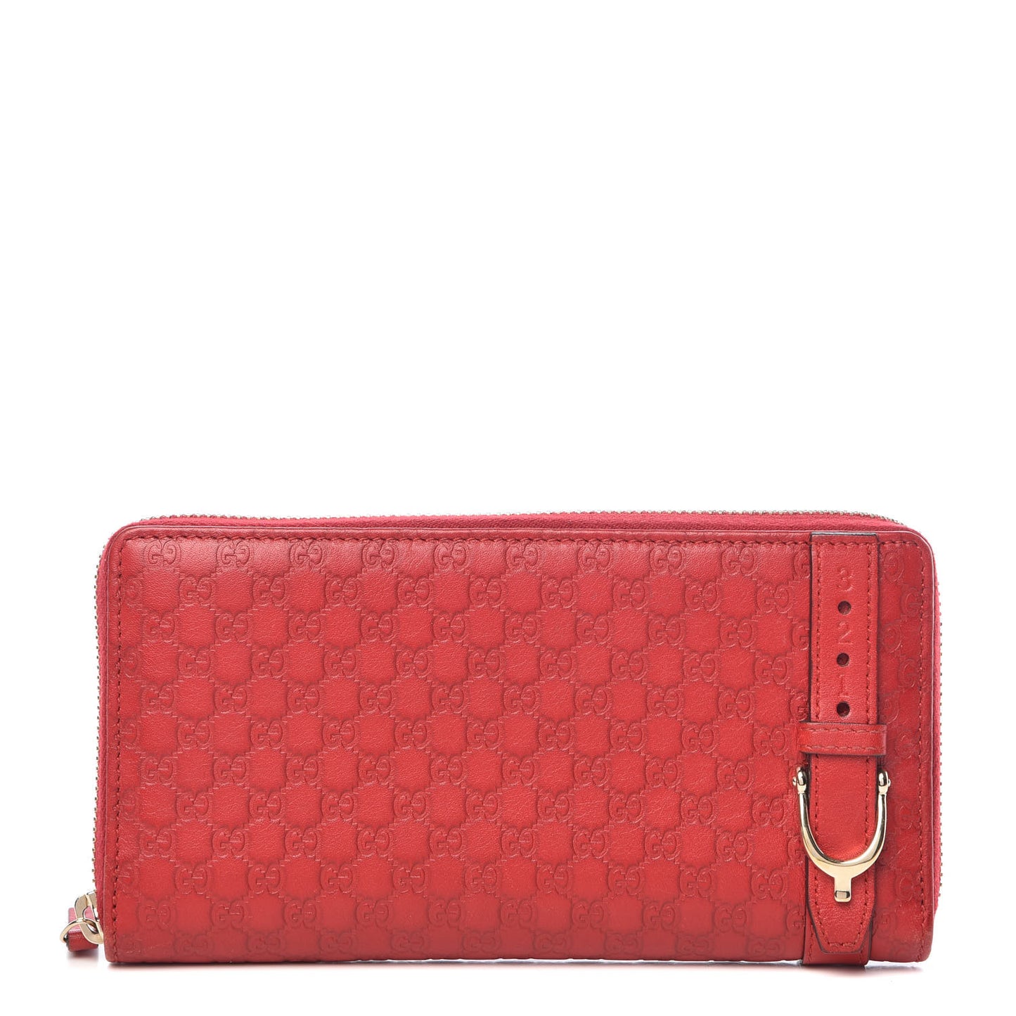 Microguccissima Nice Zip Around Wallet Red