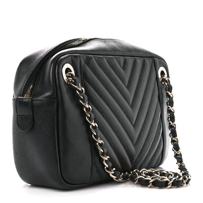 Chanel Calfskin Quilted Daily Chevron Camera Case Black 3 of 12