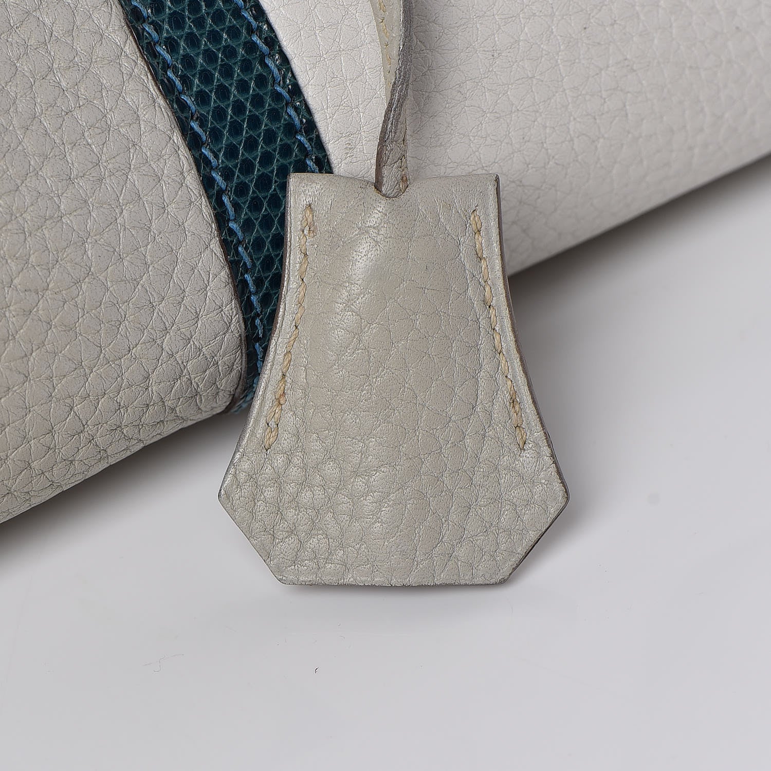 Hermes Taurillon Clemence Lizard Club Birkin 30 Gris Perle White Mykonos 31 of 38