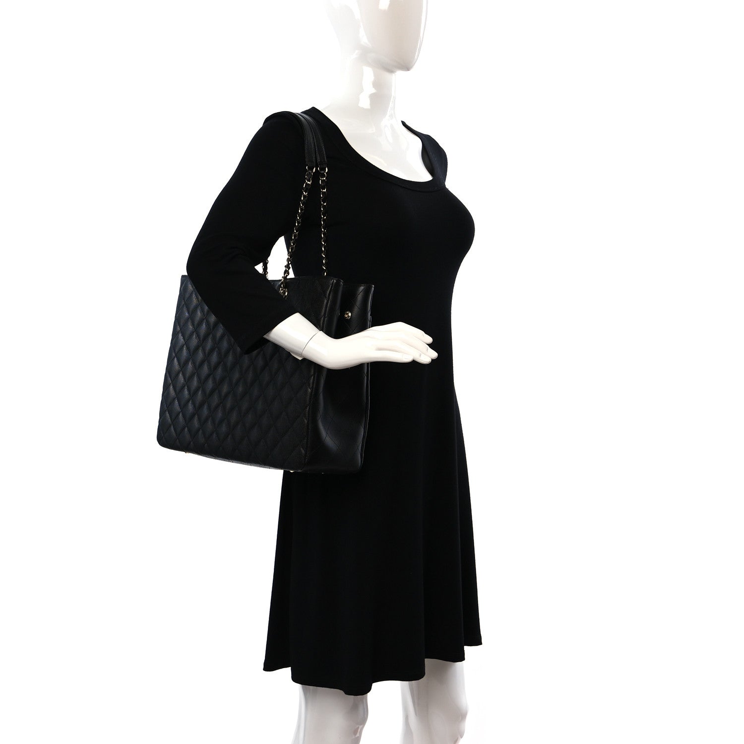 Chanel Caviar Quilted Large Shopping Tote Black 2 of 9