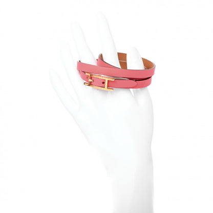 Hermes Swift Hapi 3 MM Triple Tour Wrap Bracelet T1 Rose Azalee 2 of 5