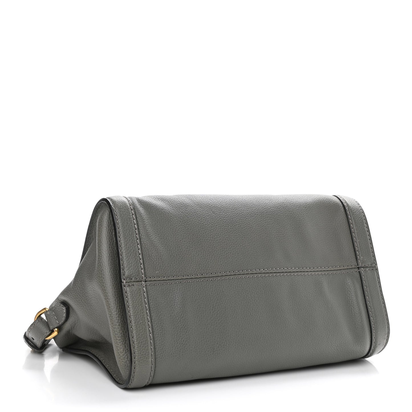Pebbled Calfskin Small Skull Padlock Zip Around Tote Grey