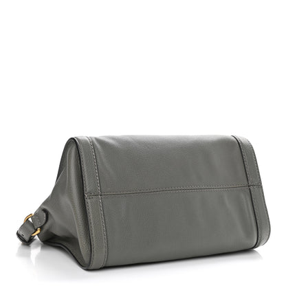 Alexander McQueen Pebbled Calfskin Small Skull Padlock Zip Around Tote Grey 4 of 14