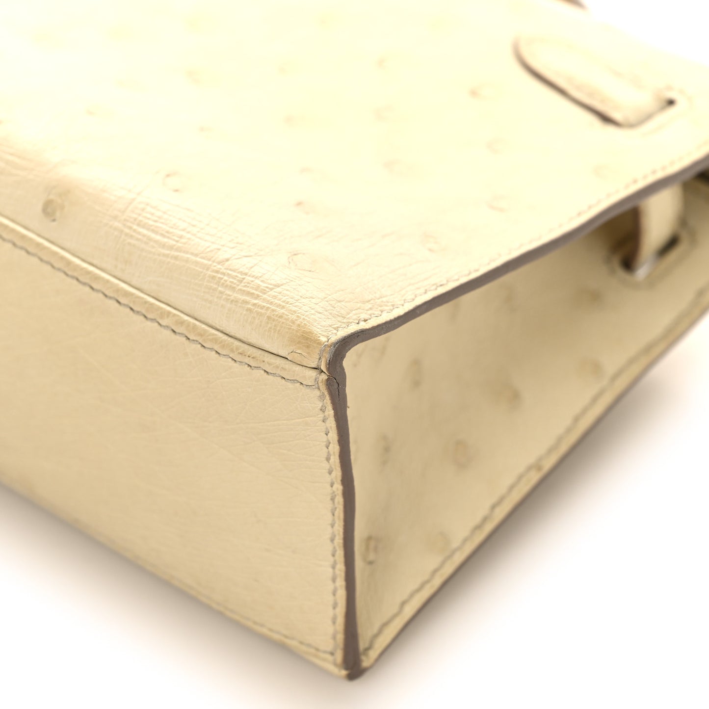 Ostrich Kelly Pochette Clutch Beton