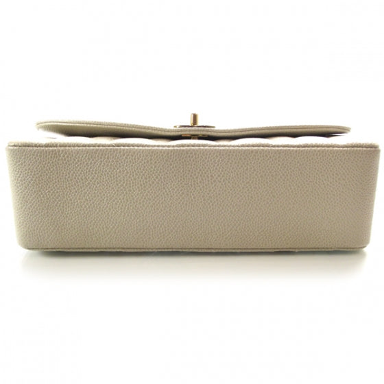 Caviar Quilted Flap Light Beige