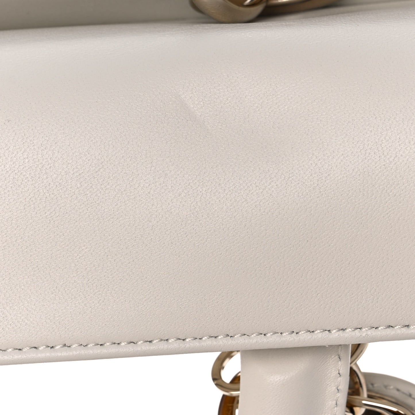 Calfskin Cannage Lady D-Joy White