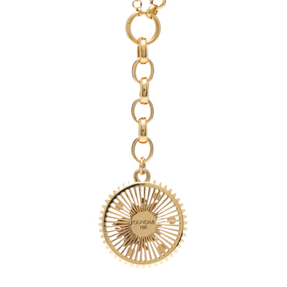 Foundrae 18K Yellow Gold Diamond Medium Resilience Medallion Belcher Chain Necklace 5 of 6