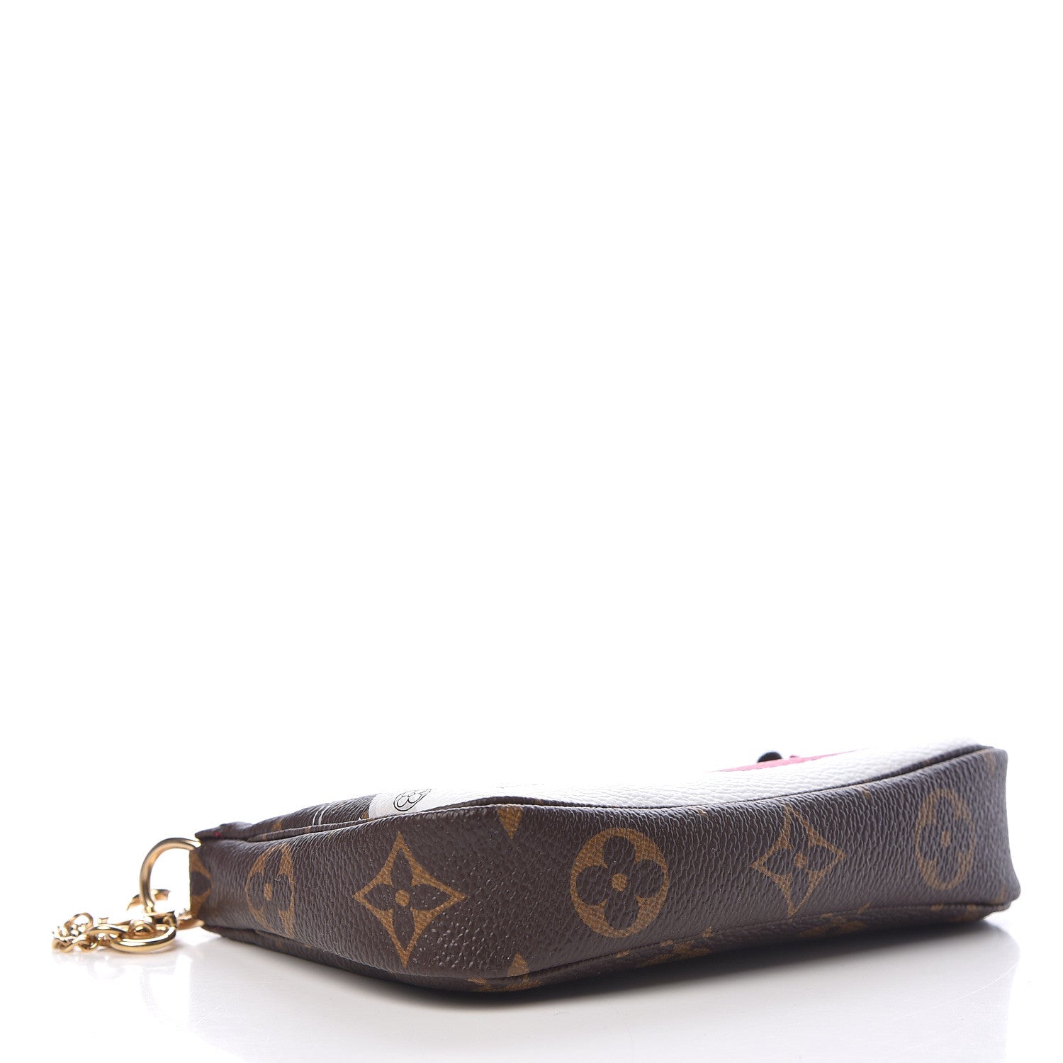 Louis Vuitton Monogram 2019 Christmas Animation Mini Courchevel Pochette Accessories Fuchsia 4 of 7