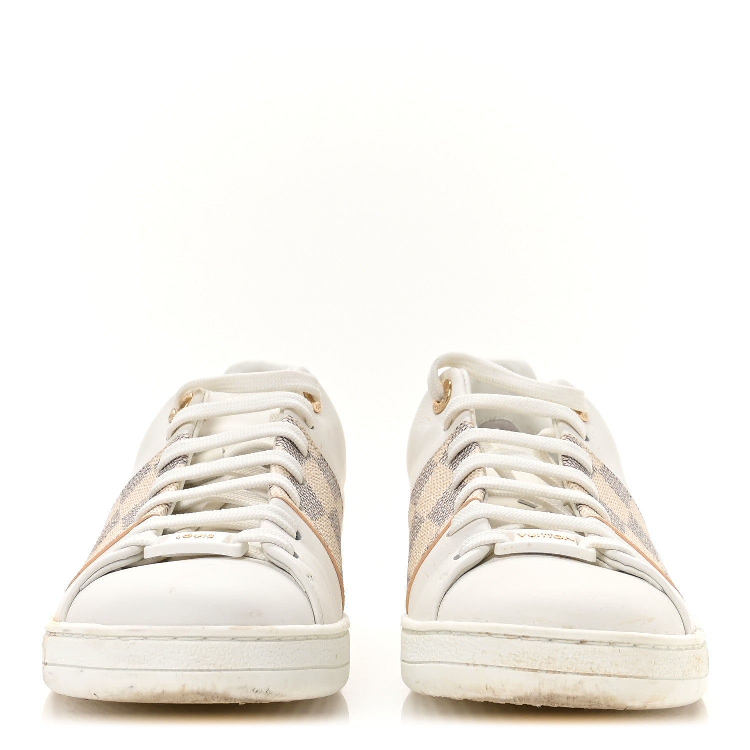 Louis Vuitton Damier Azur Front Row Sneaker 37.5 White 3 of 9