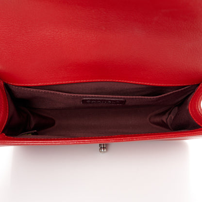 Chanel Goatskin Quilted Patent Medium Duo Boy Flap Red 5 of 10