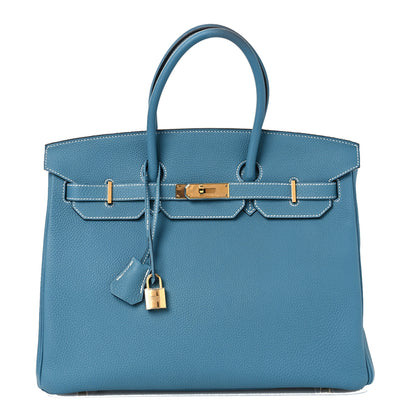 Hermes Togo BIRKIN 35 Blue Jean 9 of 13