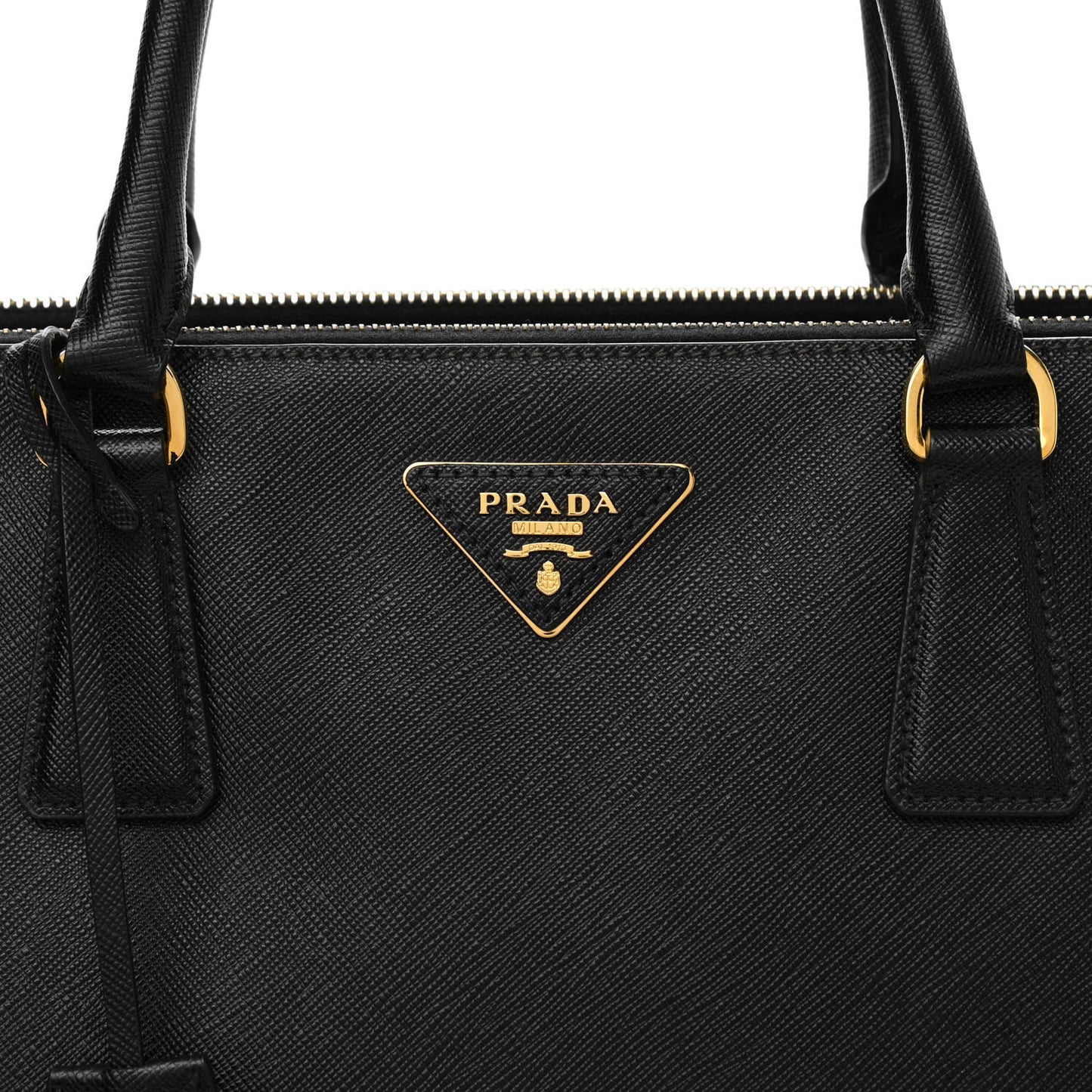 Saffiano Large Galleria Double Zip Tote Black