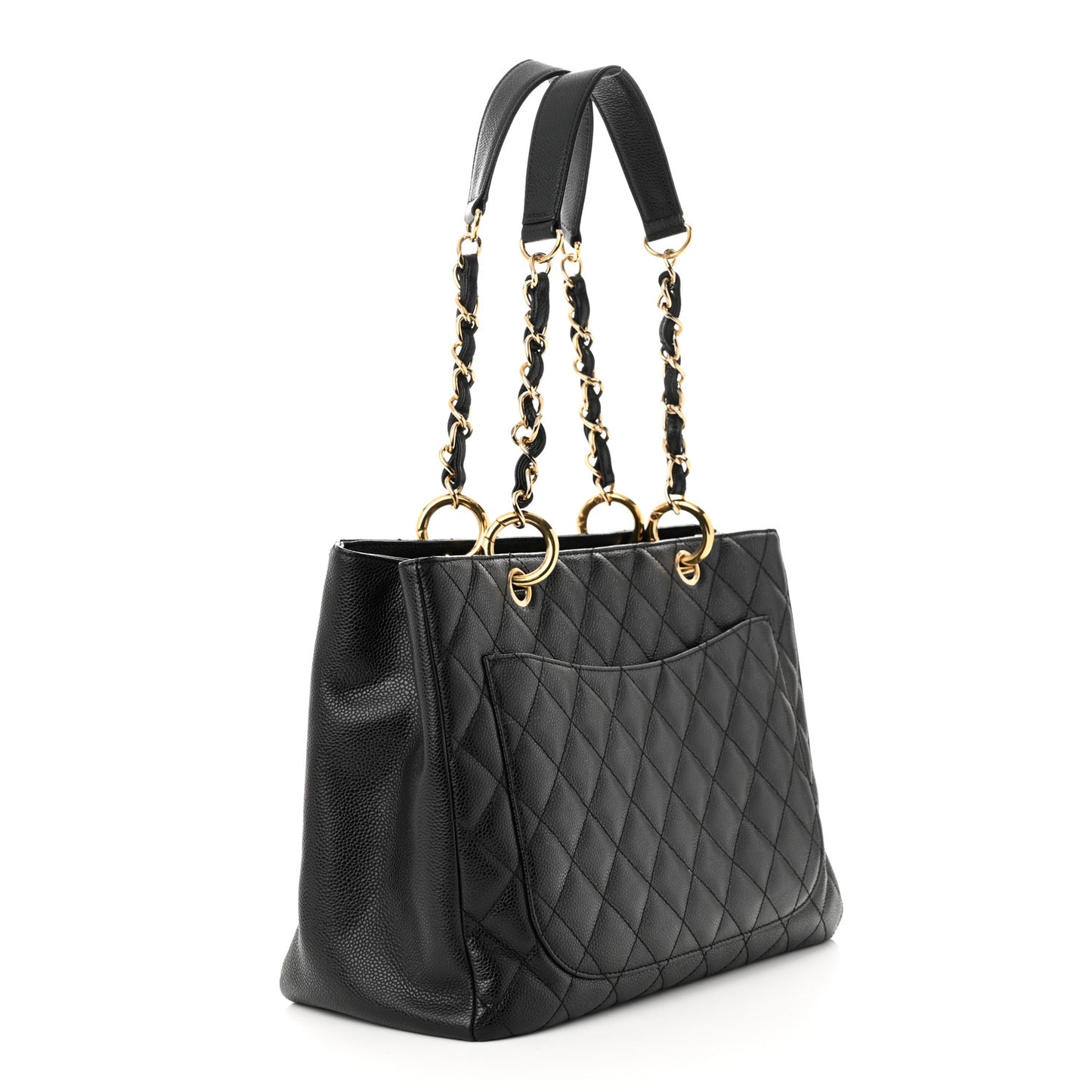 Caviar Quilted Grand Shopping Tote GST Black