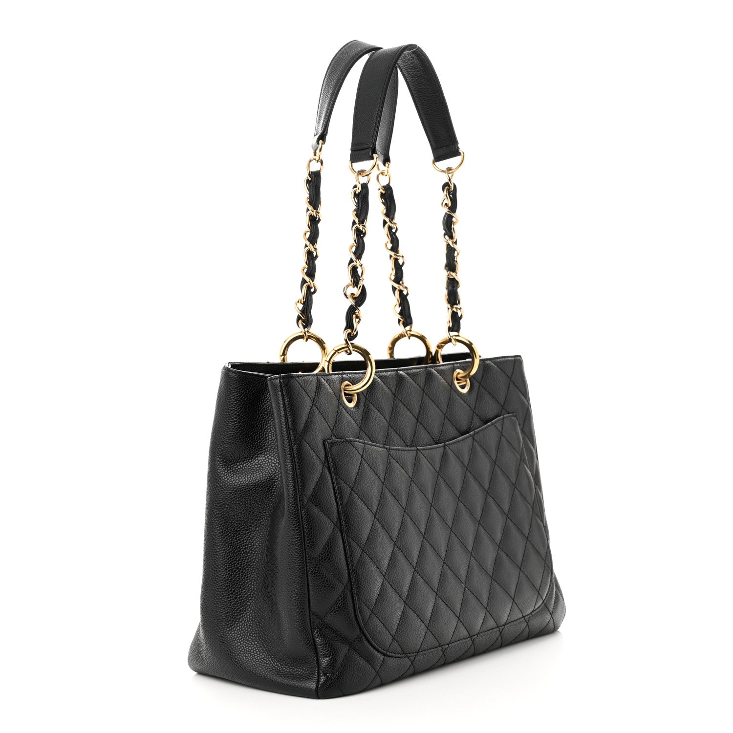 Chanel Caviar Quilted Grand Shopping Tote GST Black 3 of 10