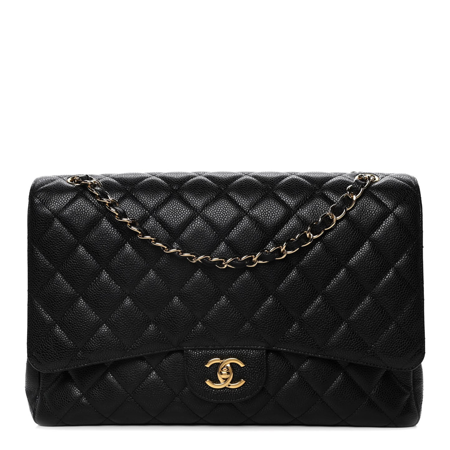 Caviar Quilted Maxi Single Flap Black
