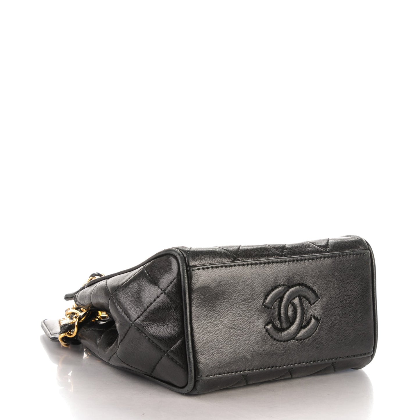 Lambskin Quilted Small Shoulder Bag Black