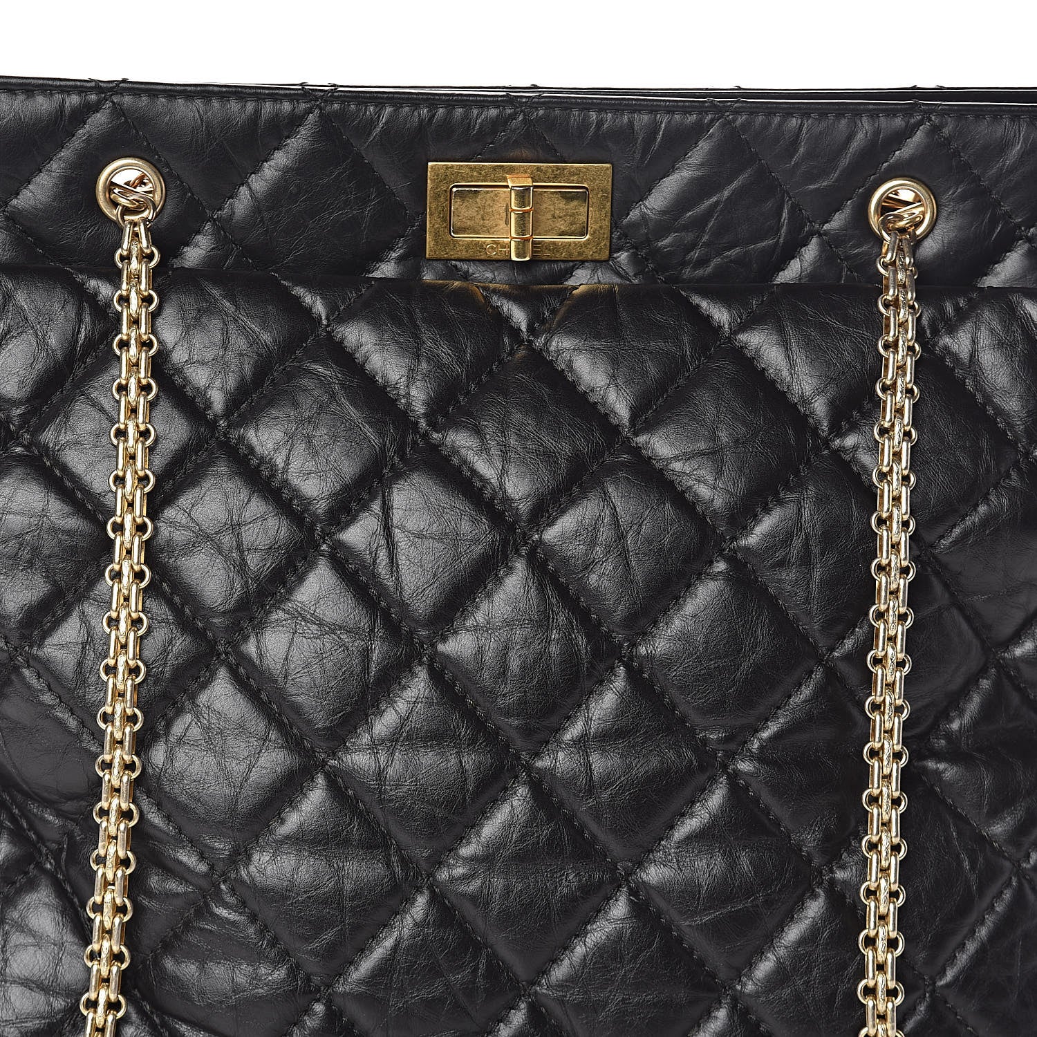 Chanel Aged Calfskin Reissue 2.55 Tote Black 8 of 10