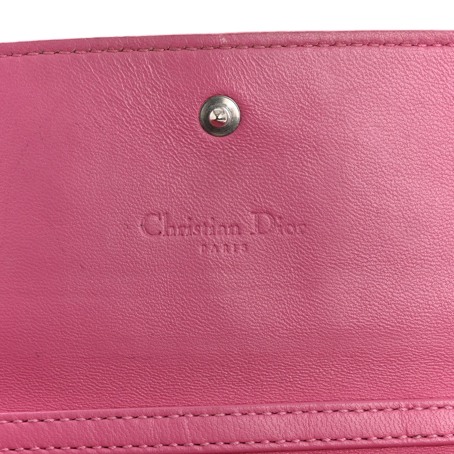 Lambskin Cannage Lady Dior Rendezvous Wallet On Chain Fuchsia
