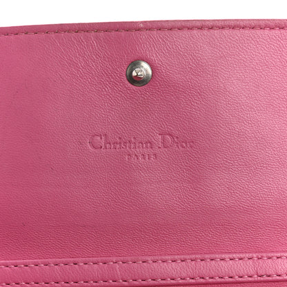 Christian Dior Lambskin Cannage Lady Dior Rendezvous Wallet On Chain Fuchsia 8 of 17
