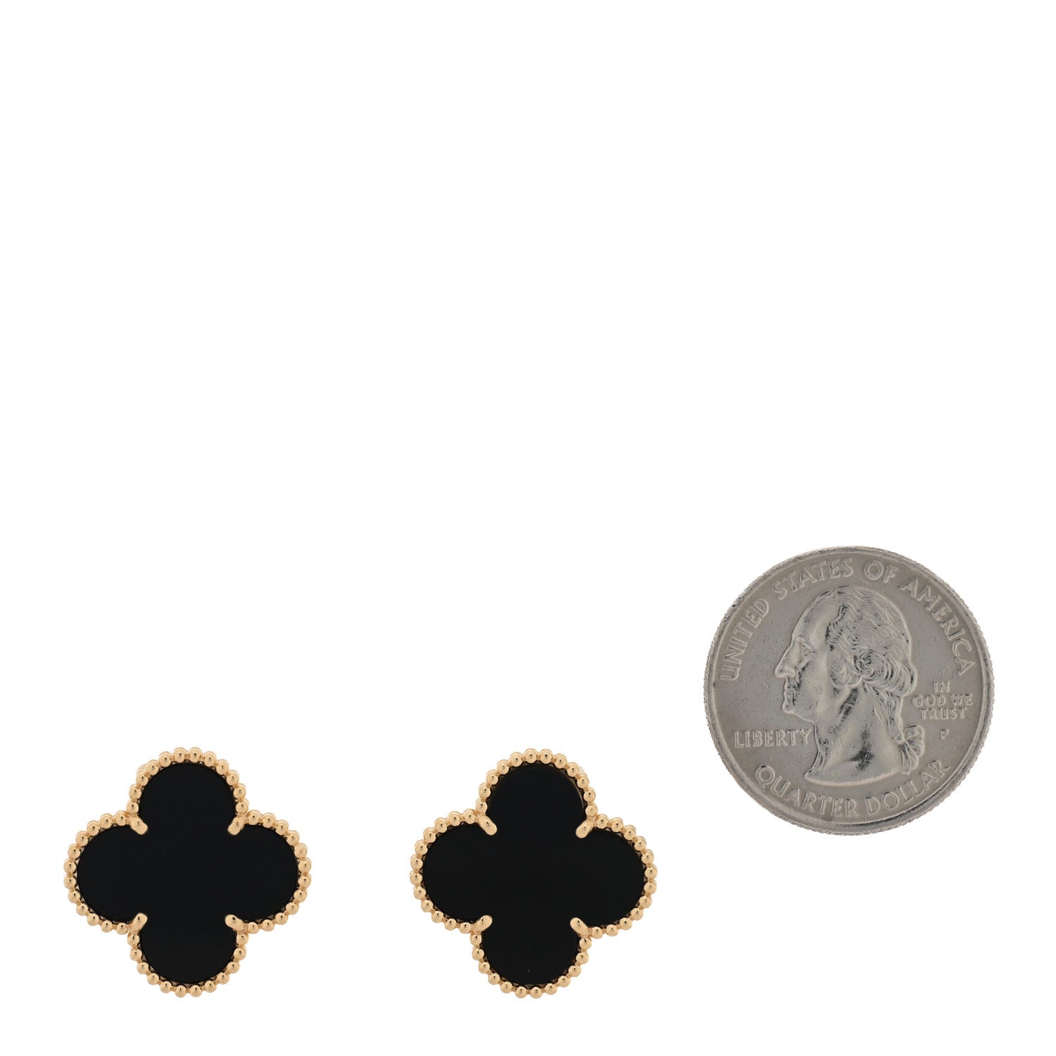 Van Cleef & Arpels 18K Yellow Gold Black Onyx Magic Alhambra Earrings 2 of 5