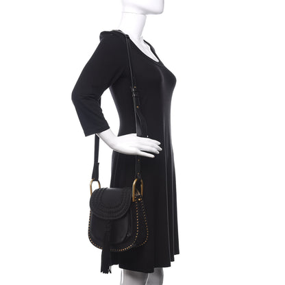 Chloe Calfskin Braided Small Hudson Shoulder Bag Black 2 of 12