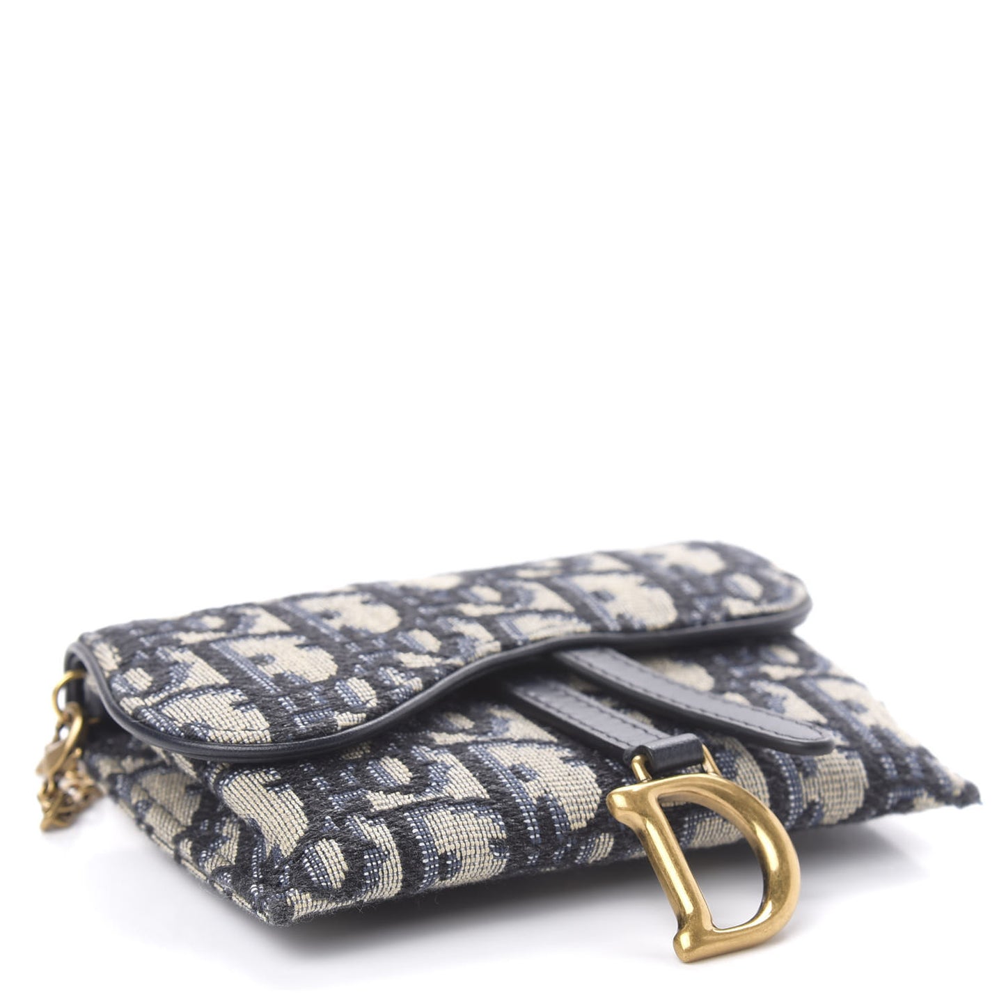 Oblique Nano Saddle Chain Pouch Blue
