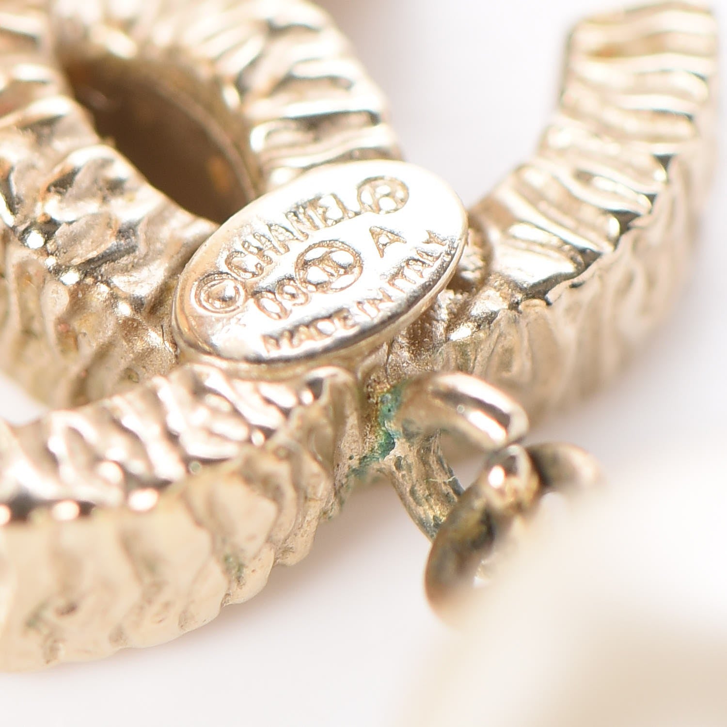 Chanel Pearl CC Drop Earrings Gold 4 of 4