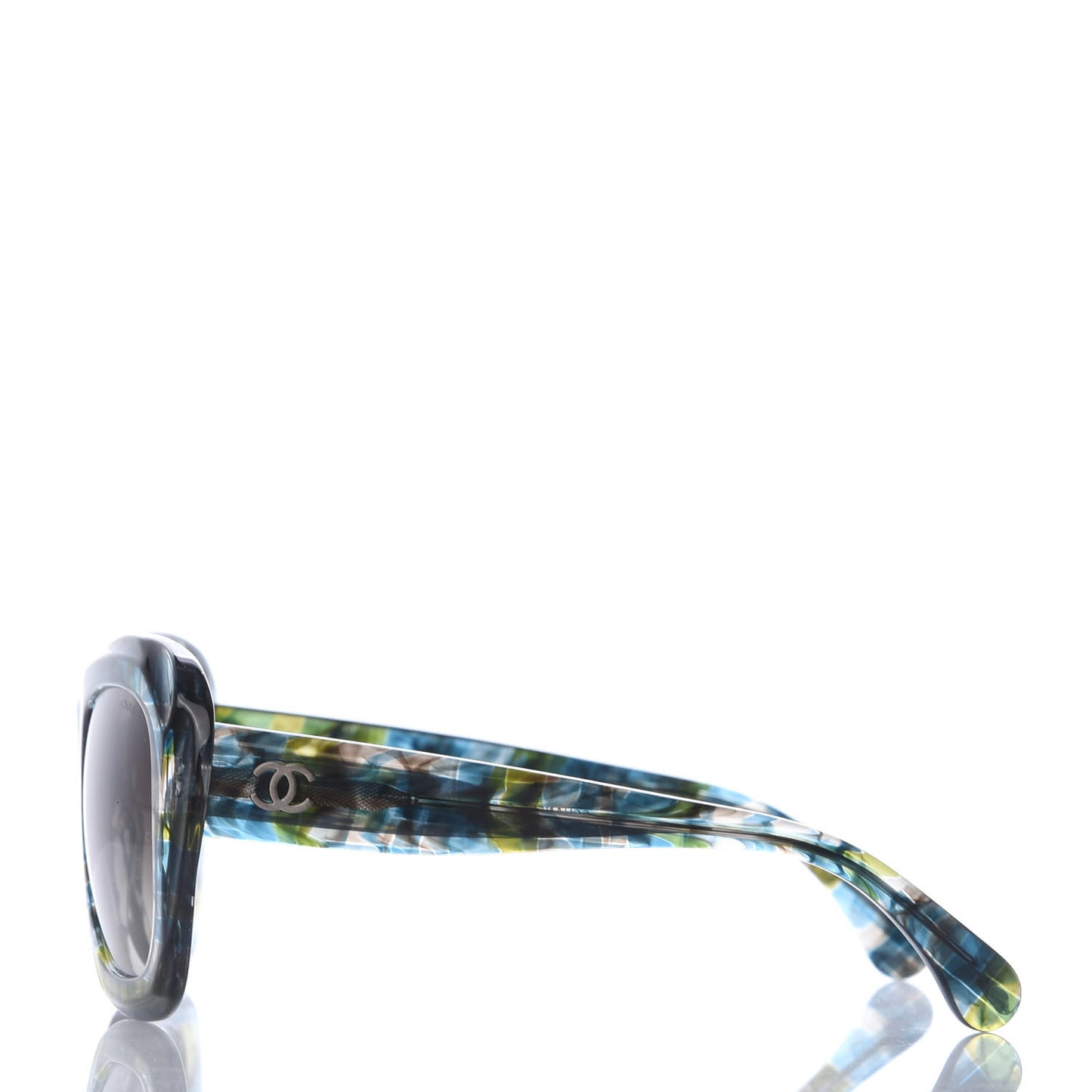 Acetate Square Plaid Frame Sunglasses 5324 Blue Green