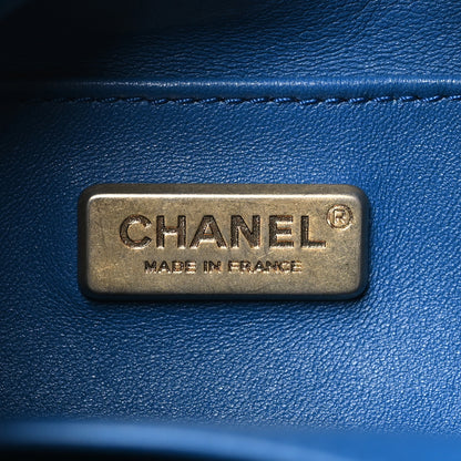 Chanel Snakeskin Calfskin Gabrielle Bucket Blue 6 of 9