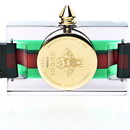 Gucci Stainless Steel Calfskin Plexiglass 24mm Skeleton Quartz Watch 8 of 10