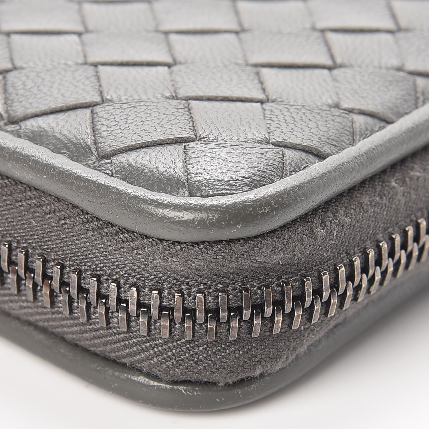 Bottega Veneta Nappa Intrecciato Zip Around Coin Purse Light Grey 11 of 15