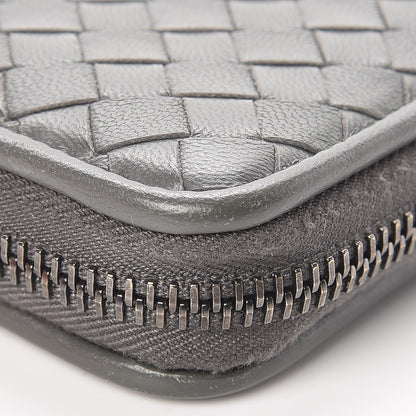 Bottega Veneta Nappa Intrecciato Zip Around Coin Purse Light Grey 11 of 15
