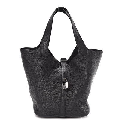 Hermes Taurillon Clemence Picotin Lock 22 MM Black 1 of 10