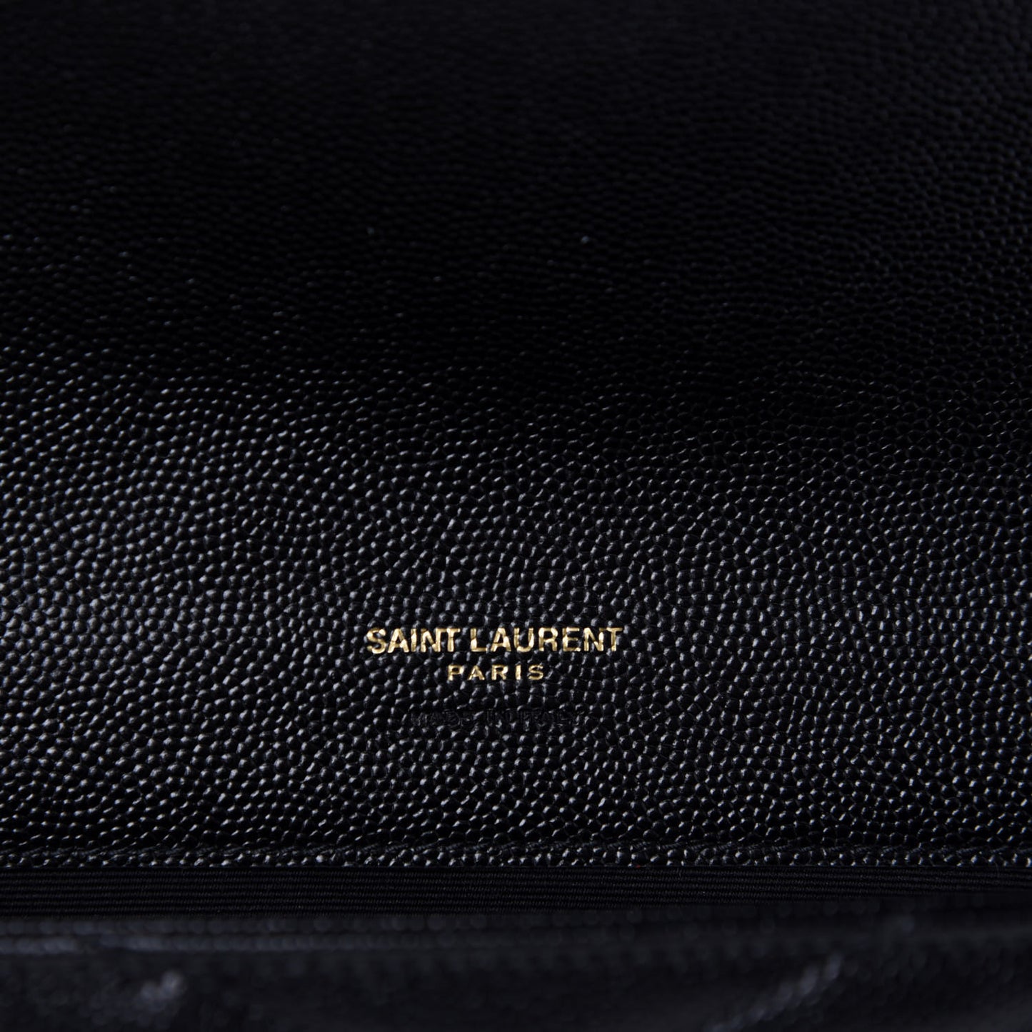 Grain De Poudre Matelasse Chevron Monogram Envelope Clutch Black