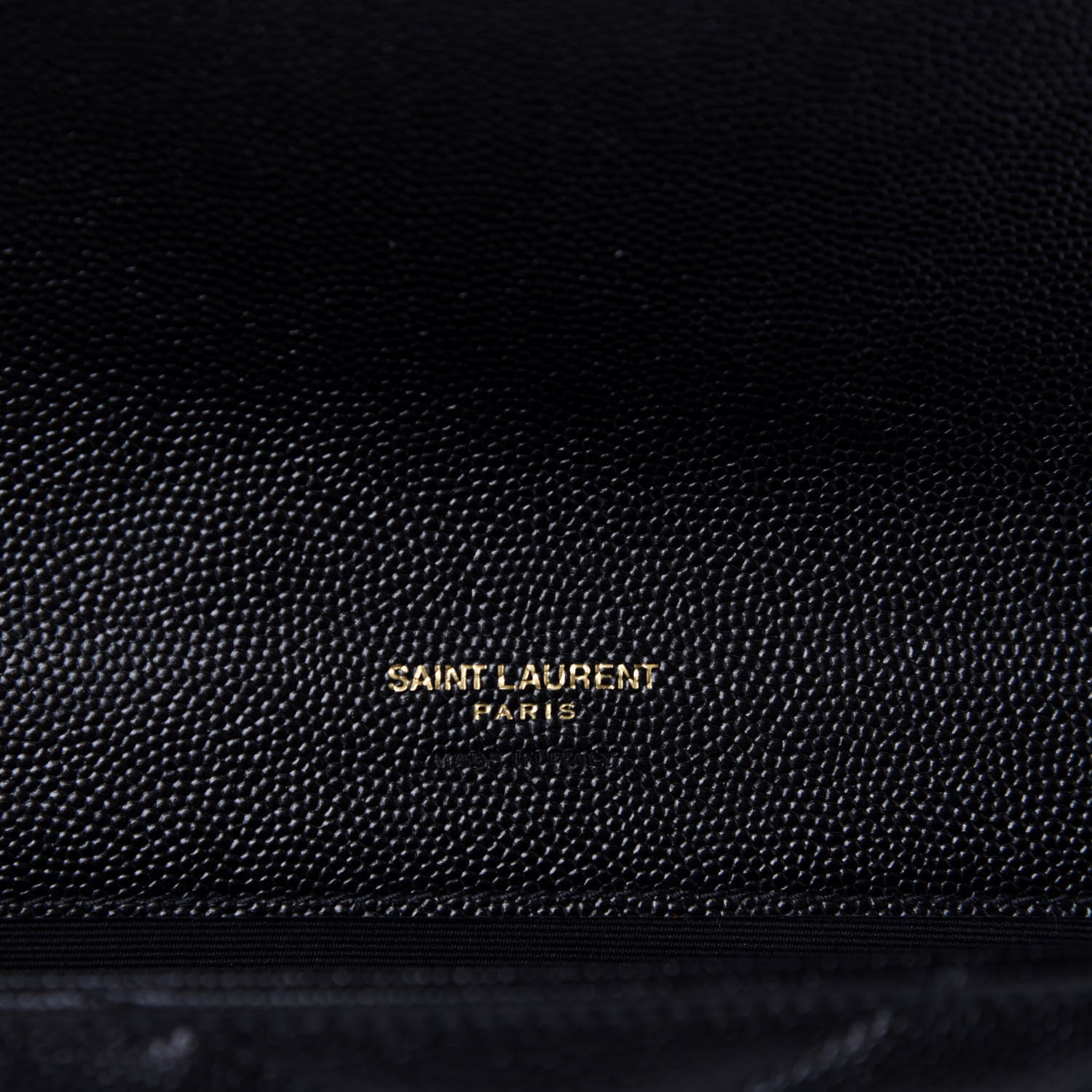 Saint Laurent Grain De Poudre Matelasse Chevron Monogram Envelope Clutch Black 8 of 11