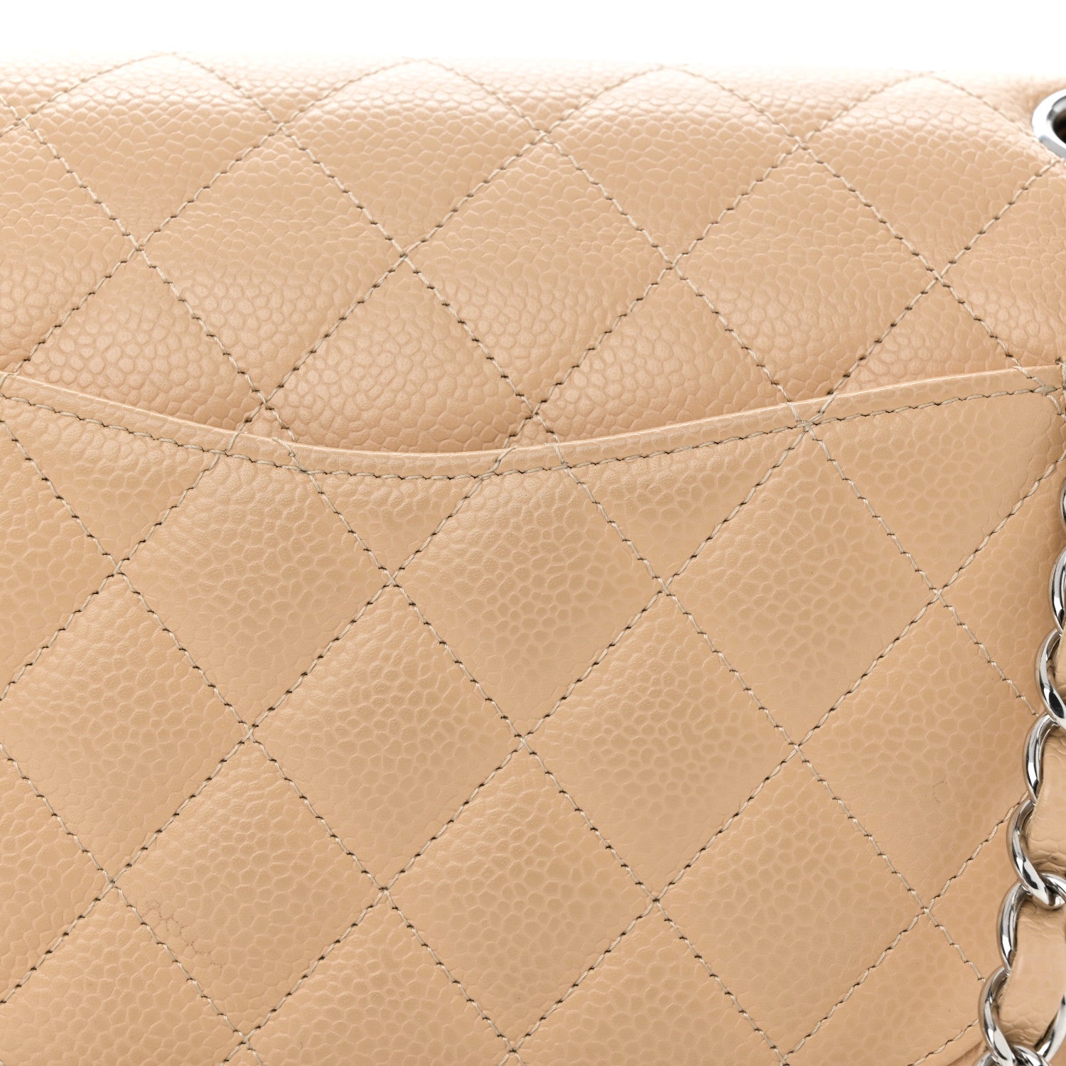 Chanel Caviar Quilted Medium Double Flap Beige 11 of 12