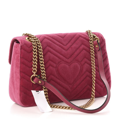 Gucci Velvet Matelasse Blind for Love Embroidered Medium GG Marmont Shoulder Bag Light Raspberry Rose Multicolor 3 of 11