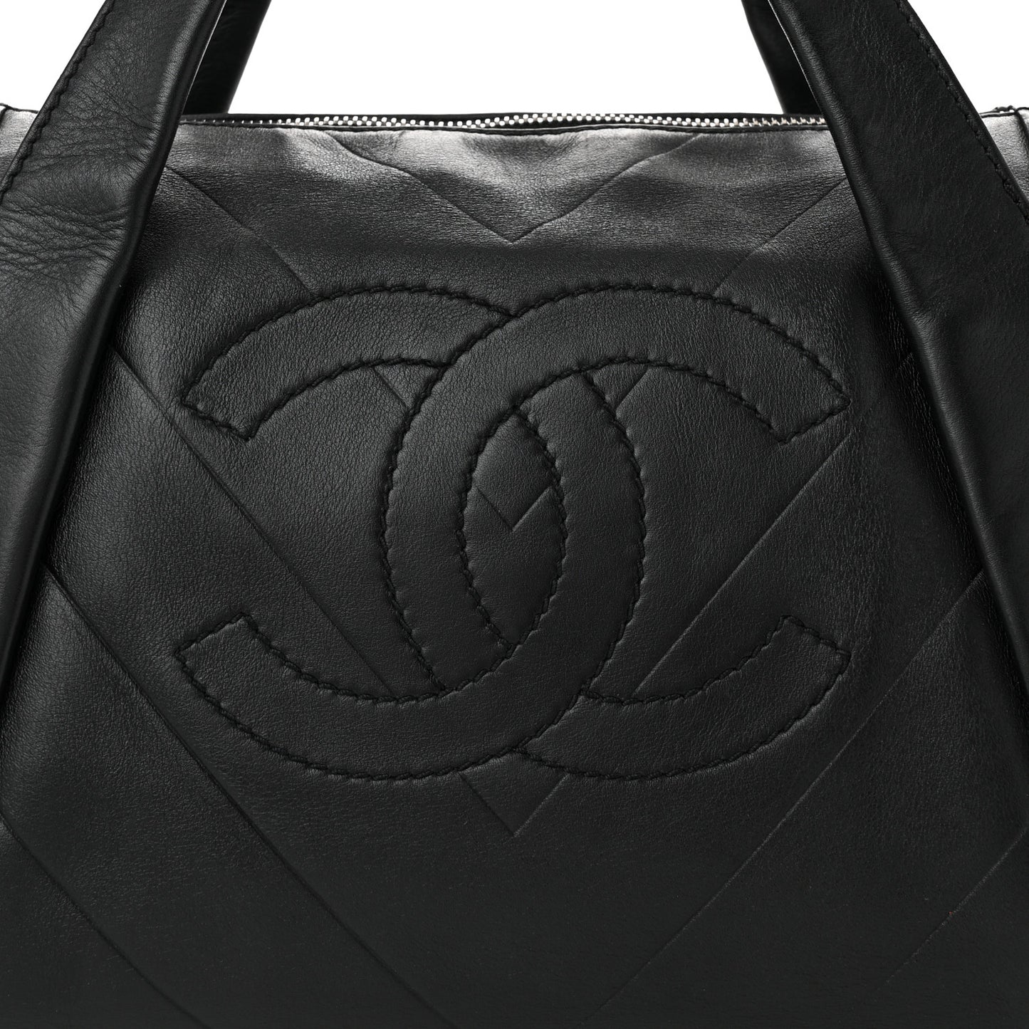 Calfskin CC Chevron All Day Long Boston Black
