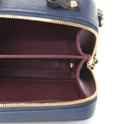 Chanel Caviar Quilted Small CC Filigree Vanity Case Navy Black 5 of 12