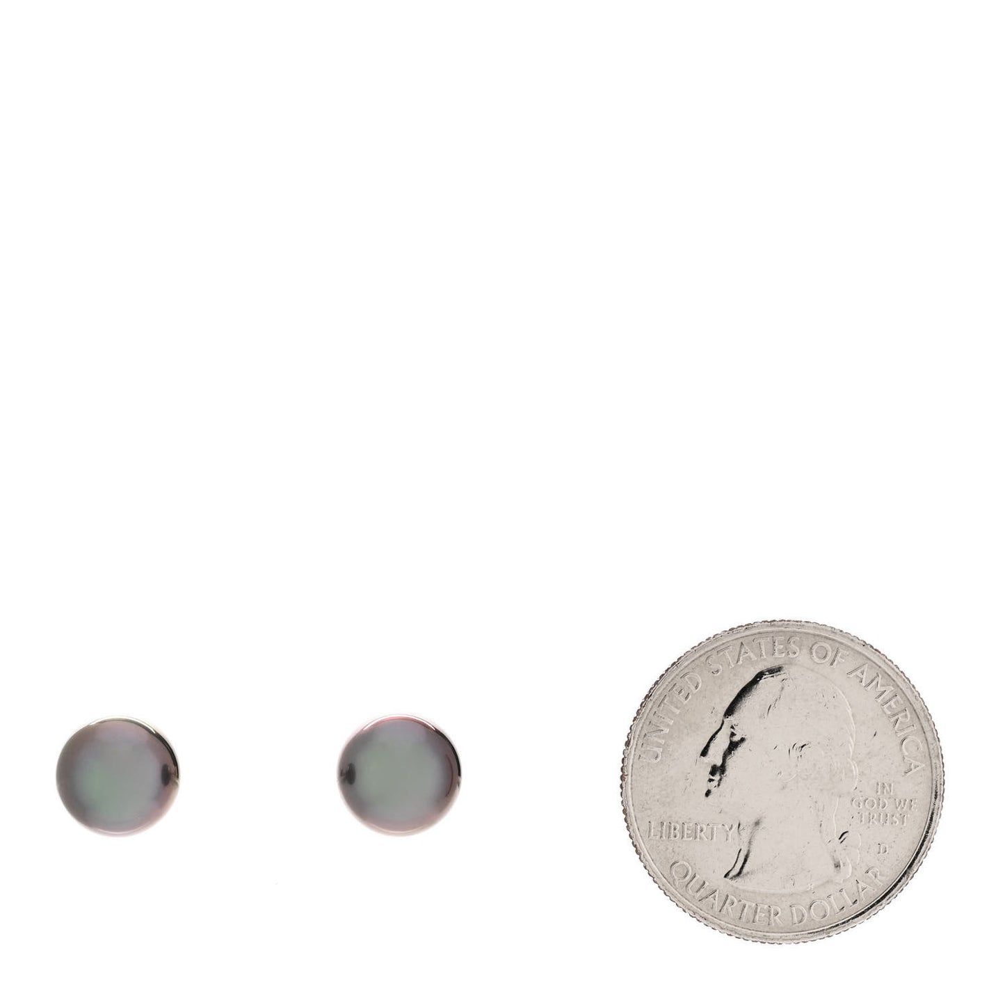 18K White Gold Black South Sea Pearl 9mm Stud Earrings