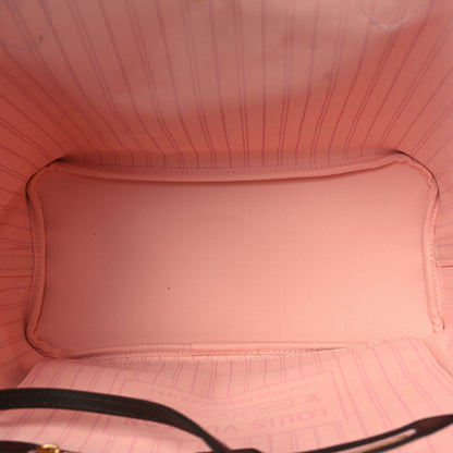 Louis Vuitton Damier Ebene Neo Neverfull MM Rose Ballerine 5 of 8