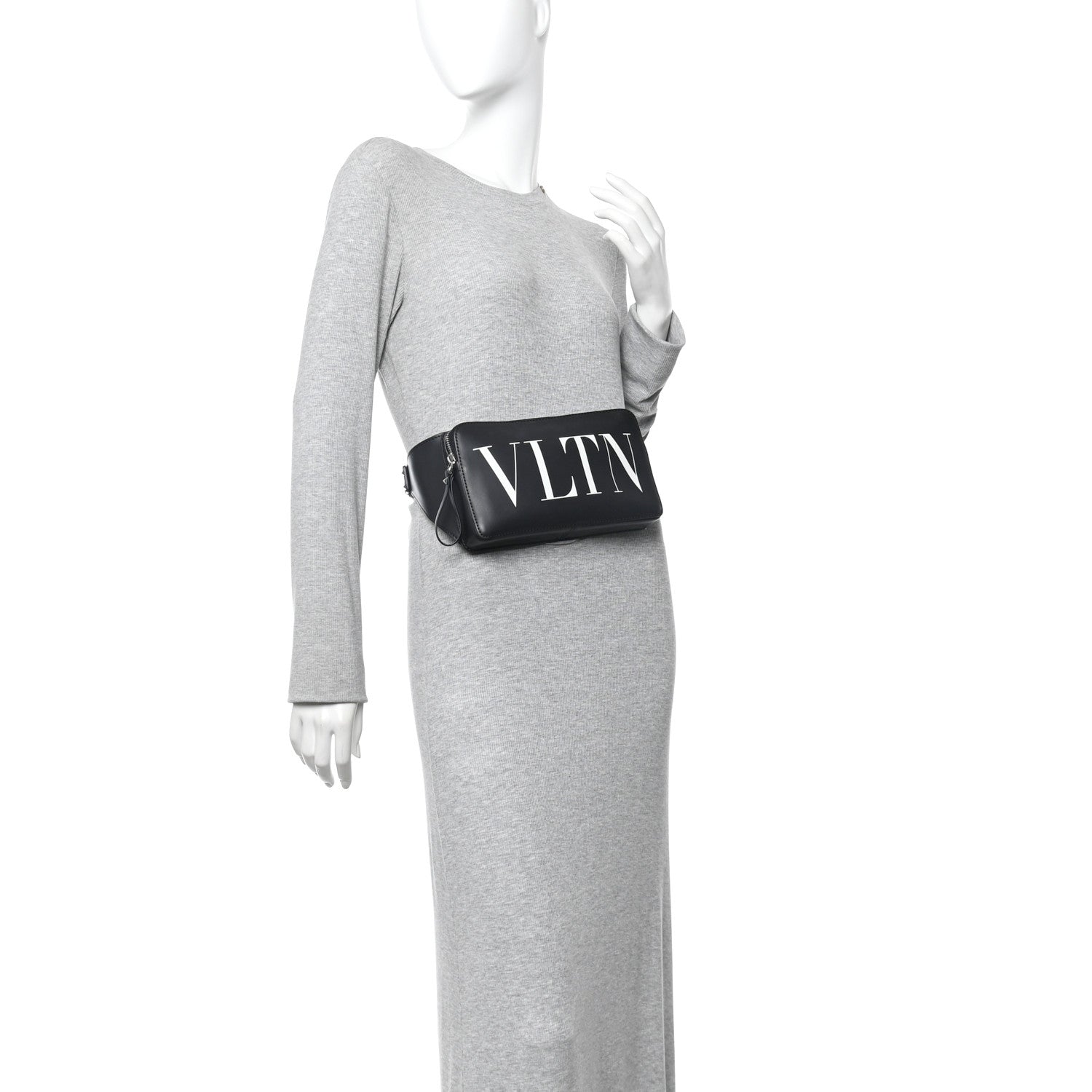 Valentino Garavani Calfskin VLTN Belt Bag Black White 2 of 9
