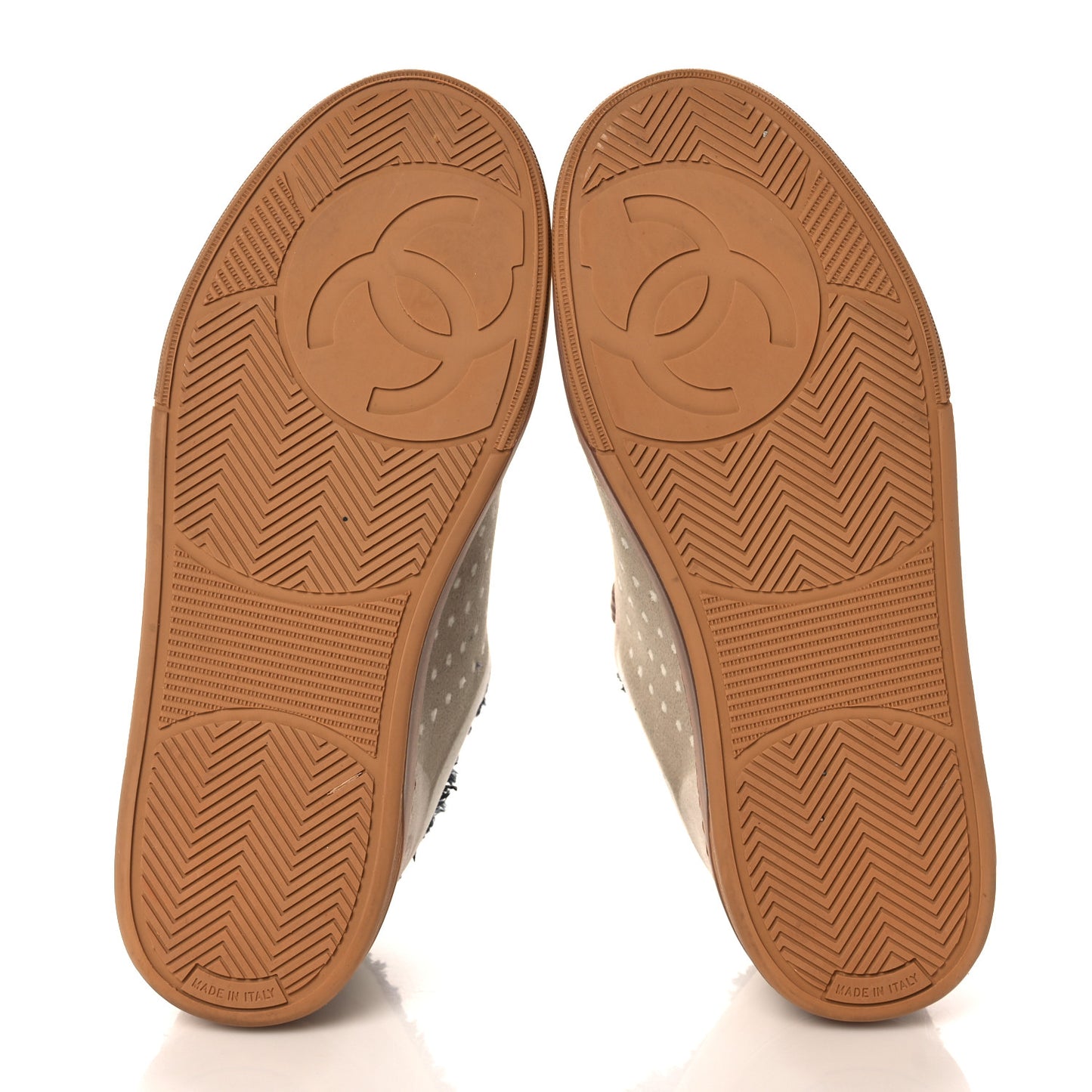 Fabric Suede Calfskin Logo Sneakers 37 Beige Black White