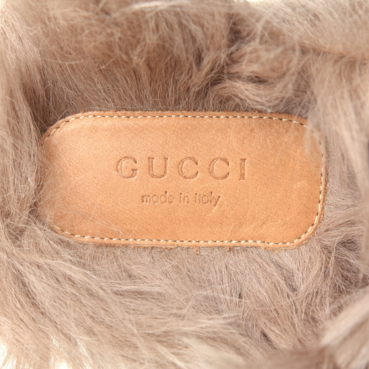 Gucci Velvet GG Monogram Fur Womens Princetown Slippers 35 Brown Black Natural 9 of 10