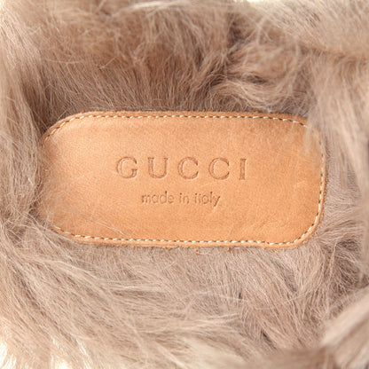 Gucci Velvet GG Monogram Fur Womens Princetown Slippers 35 Brown Black Natural 9 of 10