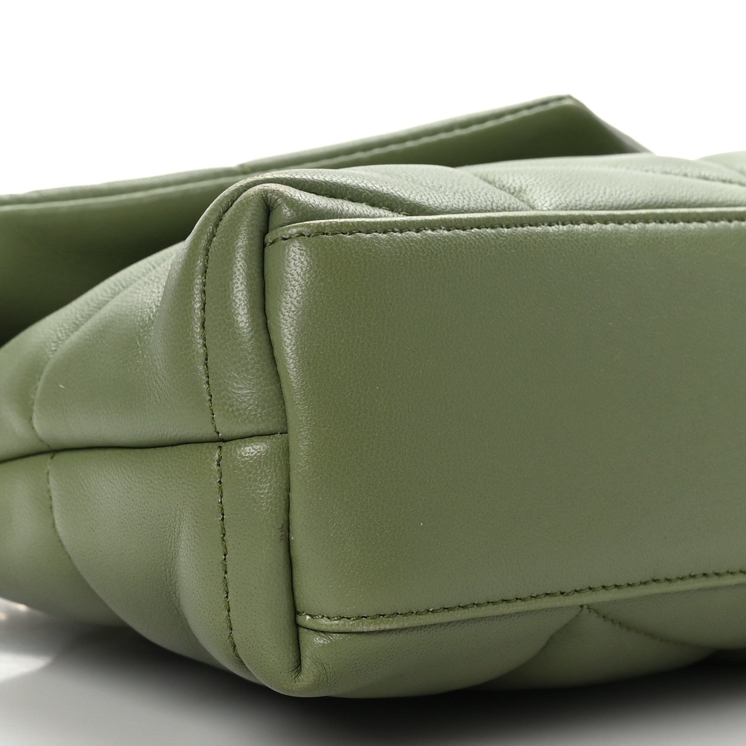 Saint Laurent Lambskin Quilted Toy Loulou Puffer Monogram Chain Satchel Light Pistache 8 of 10