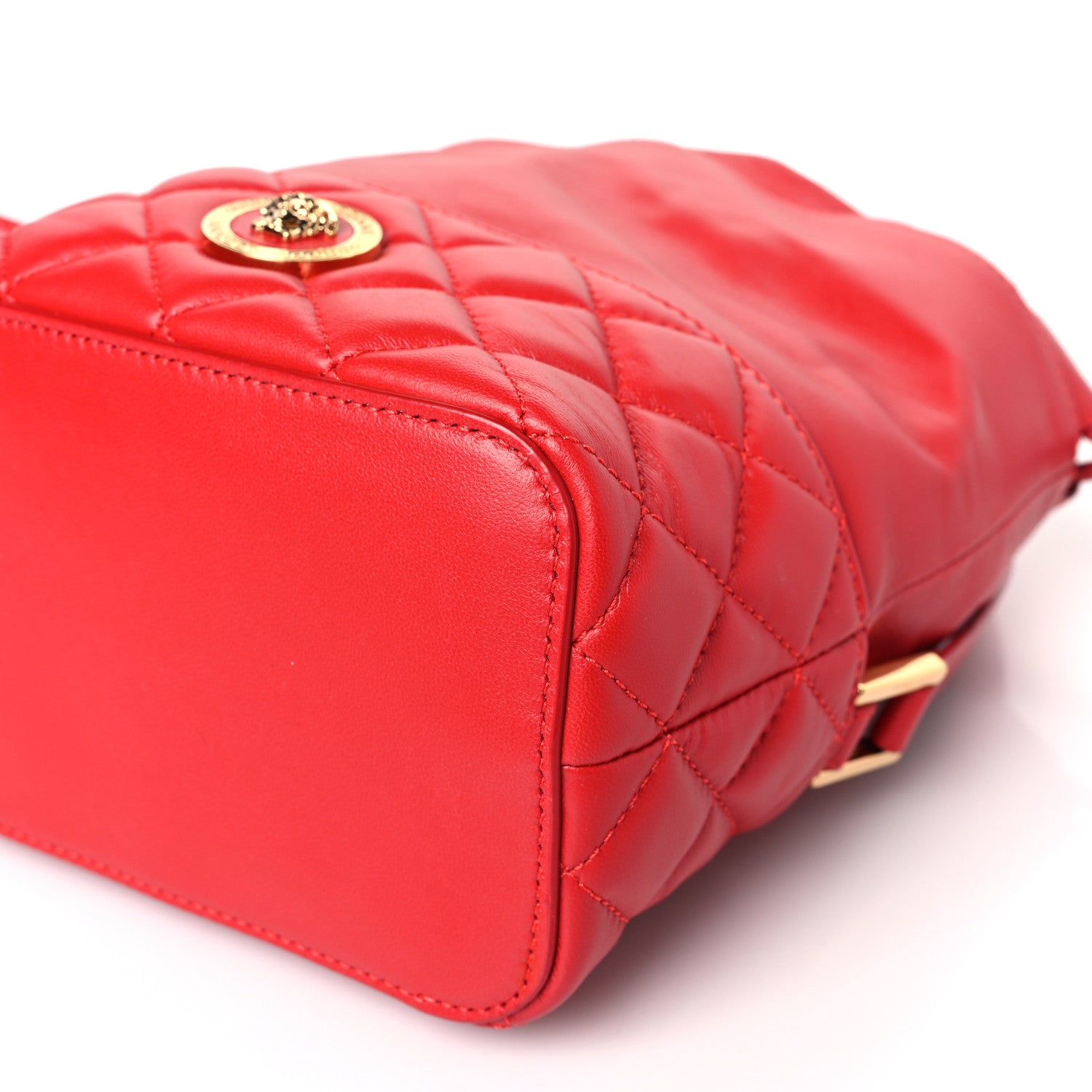 Versace Nappa Quilted Medusa Bucket Bag Red 8 of 9