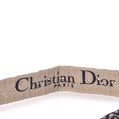 Christian Dior Oblique Studded Shoulder Strap Blue 3 of 7